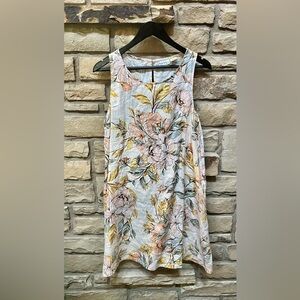 Floral linen tank dress